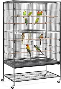 Yaheetech 60.5inch Extra Large Bird Cage Metal Parrot Cage Flight Cage for Cockatiels African Grey Quaker Green Cheek Sun Conure Medium Birds Parrots