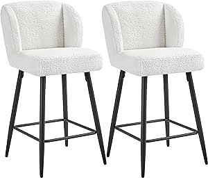 Boujee looking yet so affordable barstools that are so comfortable! Love the softness and hugging of chair.