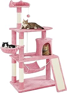 Assembly was easy, parts were complete and best of all my cart loves her new house. I sprayed a little cat nip on the scratching posts and my little Abby went to town! The unit is sturdy and a LOT larger than I imagined.