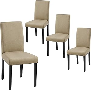 I got two sets of 4 chairs to replace a set of 8 dining-room chairs that was starting to wear. They were easy to assemble; they appear well made; they look good; and they are comfortable. I'd agree with other reviews that the padding is on the stiff side, but that' a question of taste. I recommend these highly.