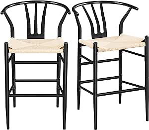 These chairs feel and look like a top quality brand, for a fraction of the cost. Setting them up was easy. Highly recommend if you are looking for wishbone style counter stools!