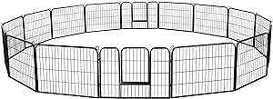 Good solid construction and easy to assemble. Could be disassembled very quickly. Amazed that all the connecting rod holders on the fence sections were present and lined up correctly. Use to protect our 30 x 4 garden that curves/wraps around one side of our backyard patio. Didnt even have to add extra support stakes since the fence is not laid out in a straight line. Love the 3 gates that will allow easy access for tending the garden. Got the 32high model to keep our cocker spaniel out. She 