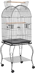 Bought two of these for a pair of green cheek conures who can't get along. The cage is sturdy and strong. It' thoughtfully designed to have 