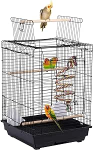 Purchased for our cockatiels. Perfect size. Well built, sturdy and light weight. The various entry/exit openings are great for easy cleaning. Great price, great product.