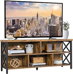 It took me days and days to shop for a TV stand. I read all the reviews on each one of them and couldn't find one that would fit all my needs. The reviews said that this was difficult to put together however it was nice and sturdy. It took me 2 hours by myself to put it together which I don't consider a long time because I'm not a very handy person. I think it would have been less than half the time if it was two people to put it together. The instructions were very clear and everything needed c