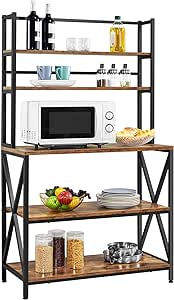 The quality and price of this bakers rack is fantastic. Easy to assemble and the appearance is nice. I needed more counter space and this rack did the trick! Lots of space here. I highly recommend this product!