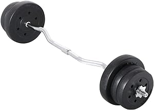 Yaheetech 55lb Olympic Barbell Dumbbell Weight Set Gym Lifting Exercise Workout Olympic Bar Curl Bar