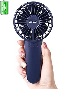 Zuvas Handheld Fan Mini Portable Fan 4 Speeds Personal Fan 2600mAh Battery Operated Fan Rechargeable Dual Blades Strong Wind USB Fan Powerful for Outdoor Travel Vacation Home Hot Flash Woman Man