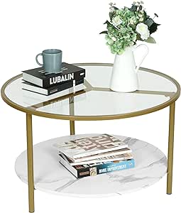 Moncot Round Coffee Table Living Room: Glass Coffee Table with Storage Gold Coffee Table Wood with Storage White Marble Coffee Table Metal Base and Frame