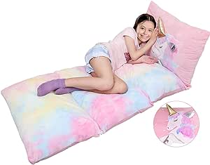 Yoweenton Unicorn Pillow Bed Floor Lounger for Kids Room Decor, Playroom Furniture, Velvet Extra Soft Queen Size Cover ONLY