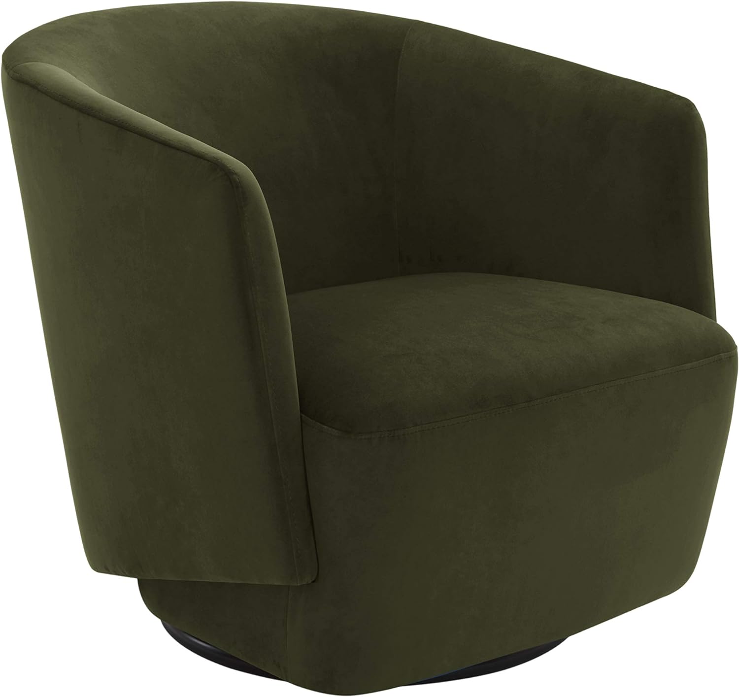 Amazon Brand - Rivet Coen Modern Velvet Upholstered Accent Swivel Chair, Forest Green, 31D x 30W x 28H