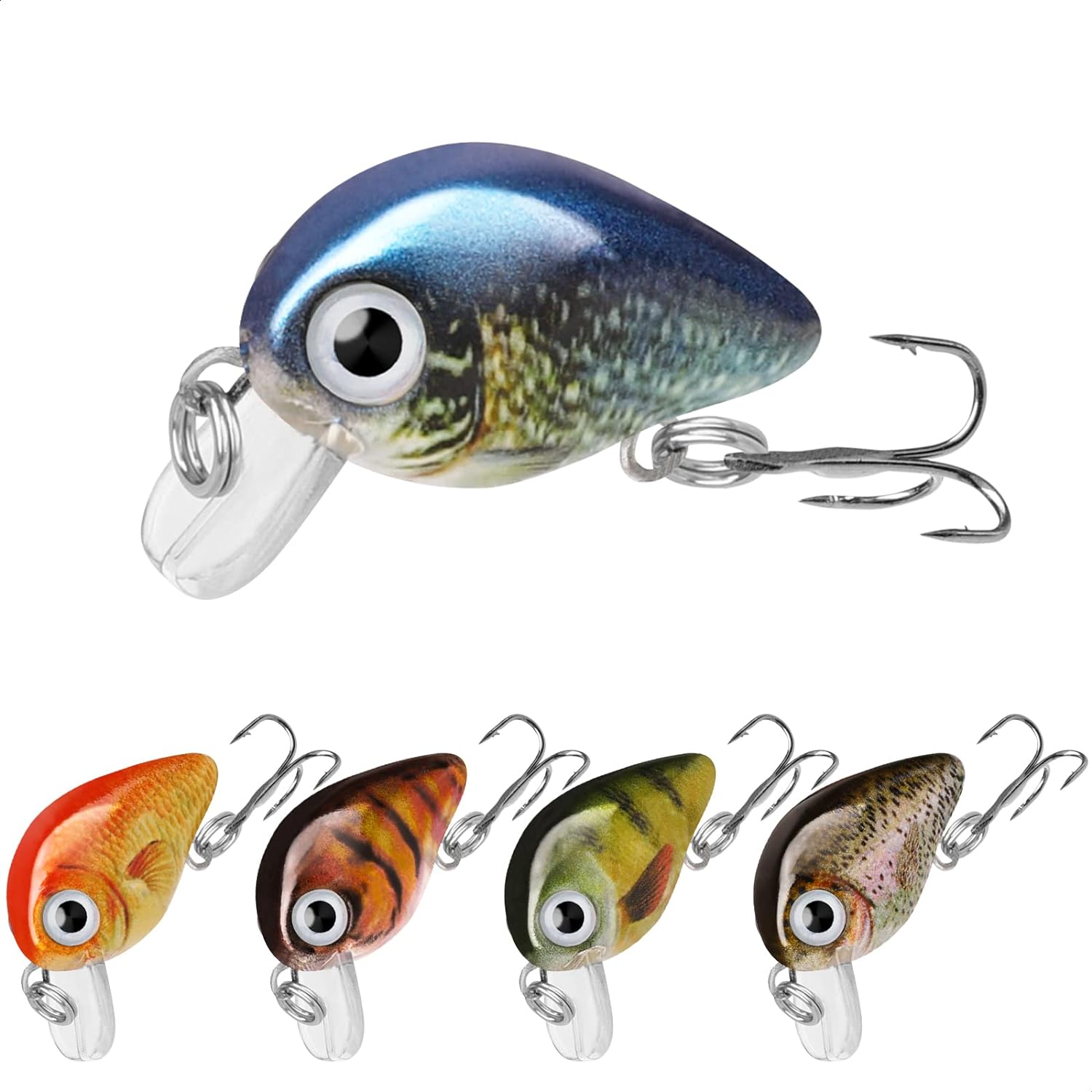 TRUSCEND Craz Crankbait Fishing Lures Saltwater Freshwater, 5 Unique Style: Flexible Stainless Bill, Chattering, Sinking, Suspending, Diving Jointed Crankbait, Amazing Bass Pike Salmon Lure