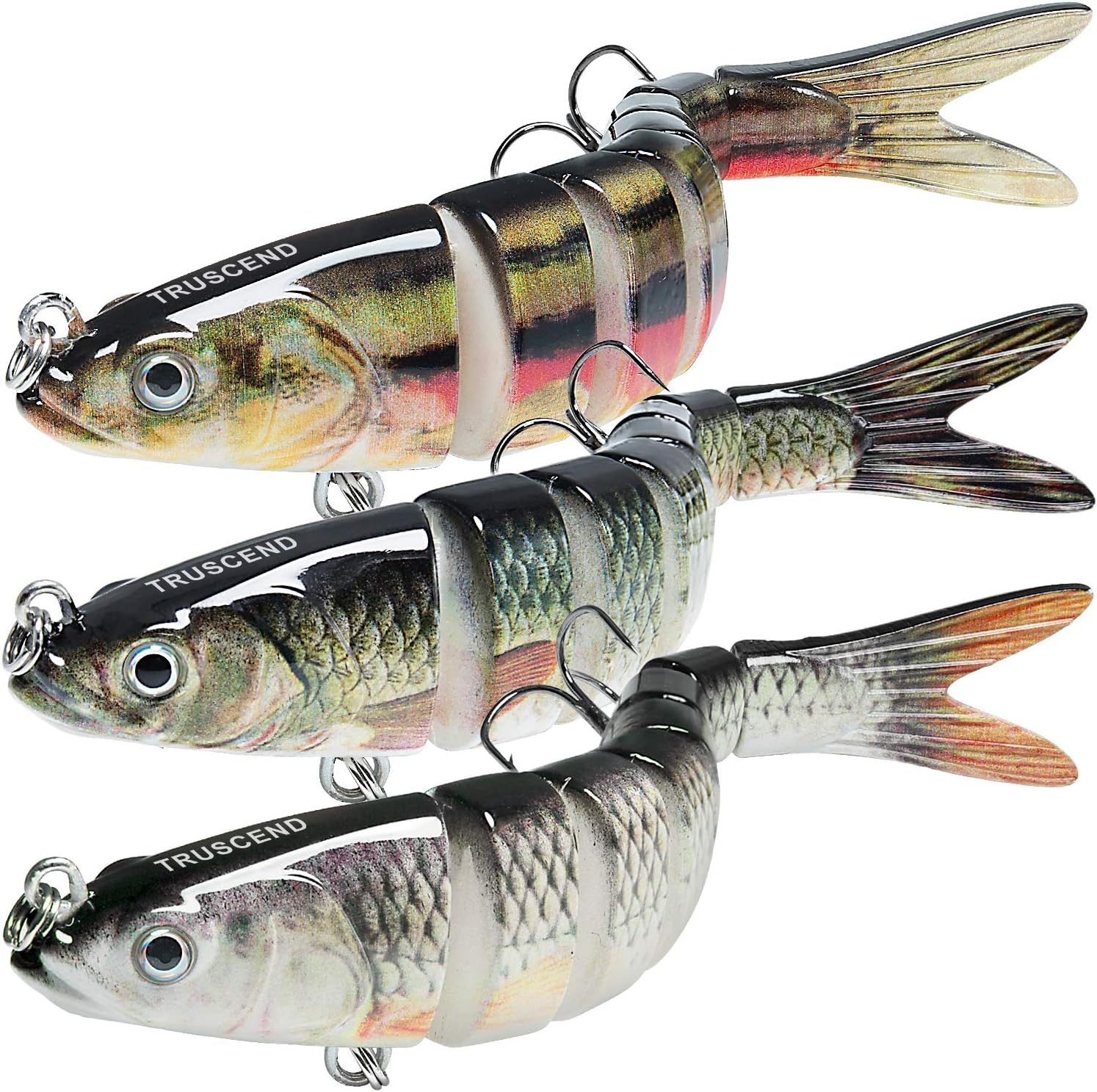 TRUSCEND Fishing Lures for Freshwater and Saltwater, Lifelike Swimbait for Bass Trout Crappie, Slow Sinking Bass Fishing Lure, Amazing Fishing Gifts for Men, Must-Have for Family Fishing Gear