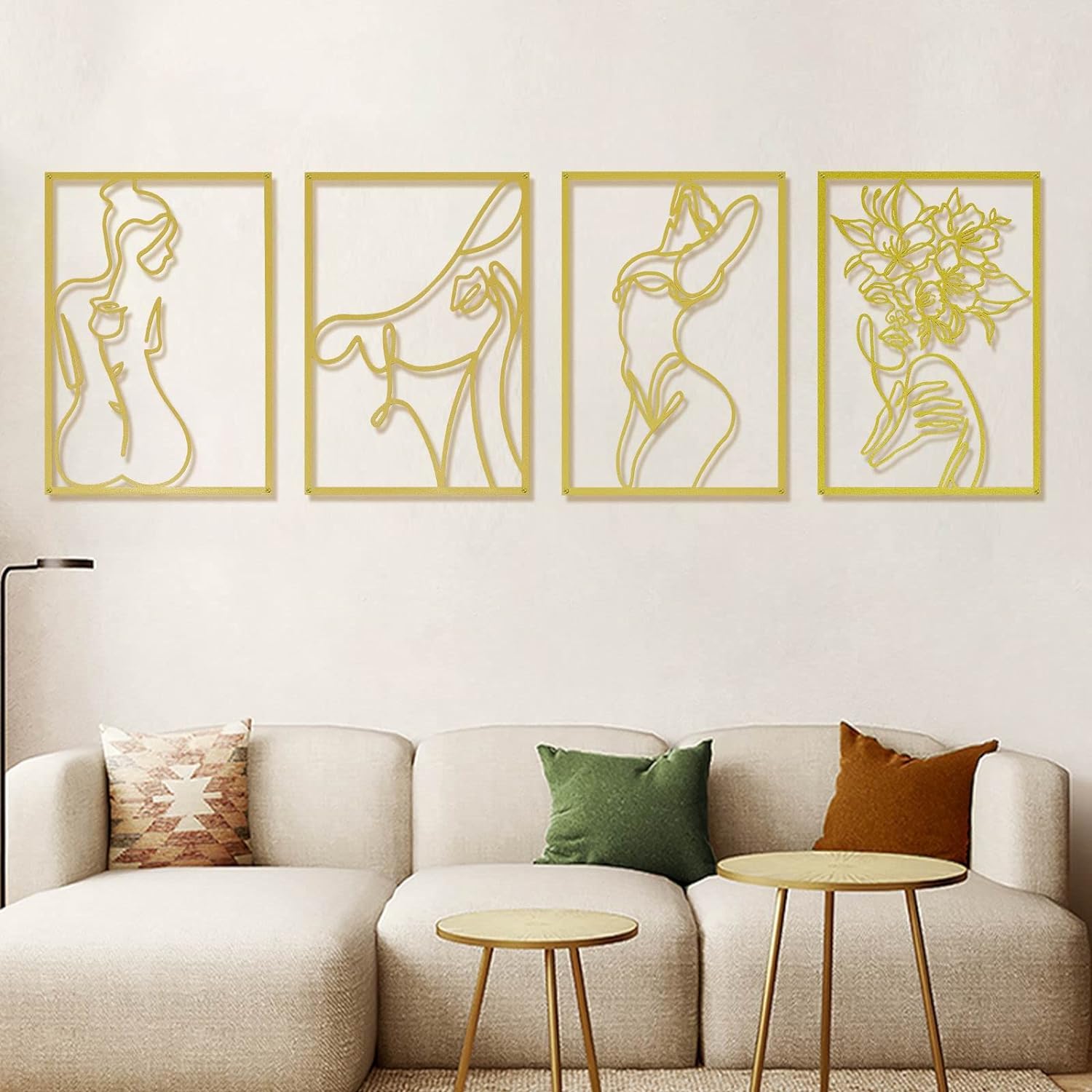 Leftover 4 pcs Metal Wall Art Gold Wall Decor Minimalist Wall Art Bedroom above Bed Decor Bedroom Wall Decor Metal Wall Decor Living Room Minimalist Decor Gold Wall Art Black Metal Wall Decor