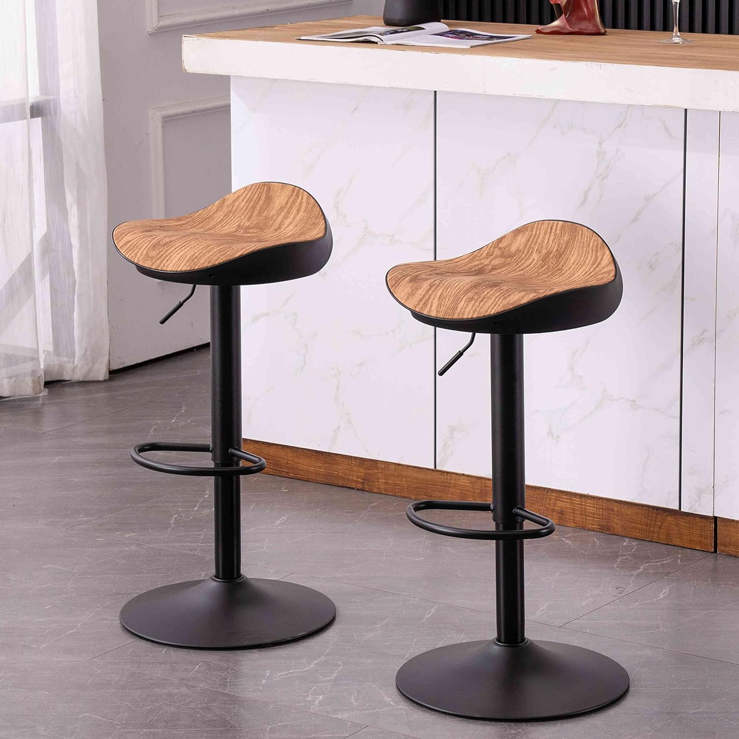 Better than aspected. These stools are stylish, comfortable and Sturdy. They fit perfectly underneath the island, saving me space in my kitchen.