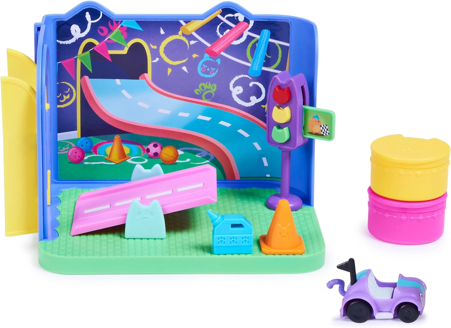 Gabby's Dollhouse, Carlita Purr-ific Play Room with Carlita Toy Car, Accessories, Furniture and Dollhouse Deliveries, Kids Toys for Ages 3 and up