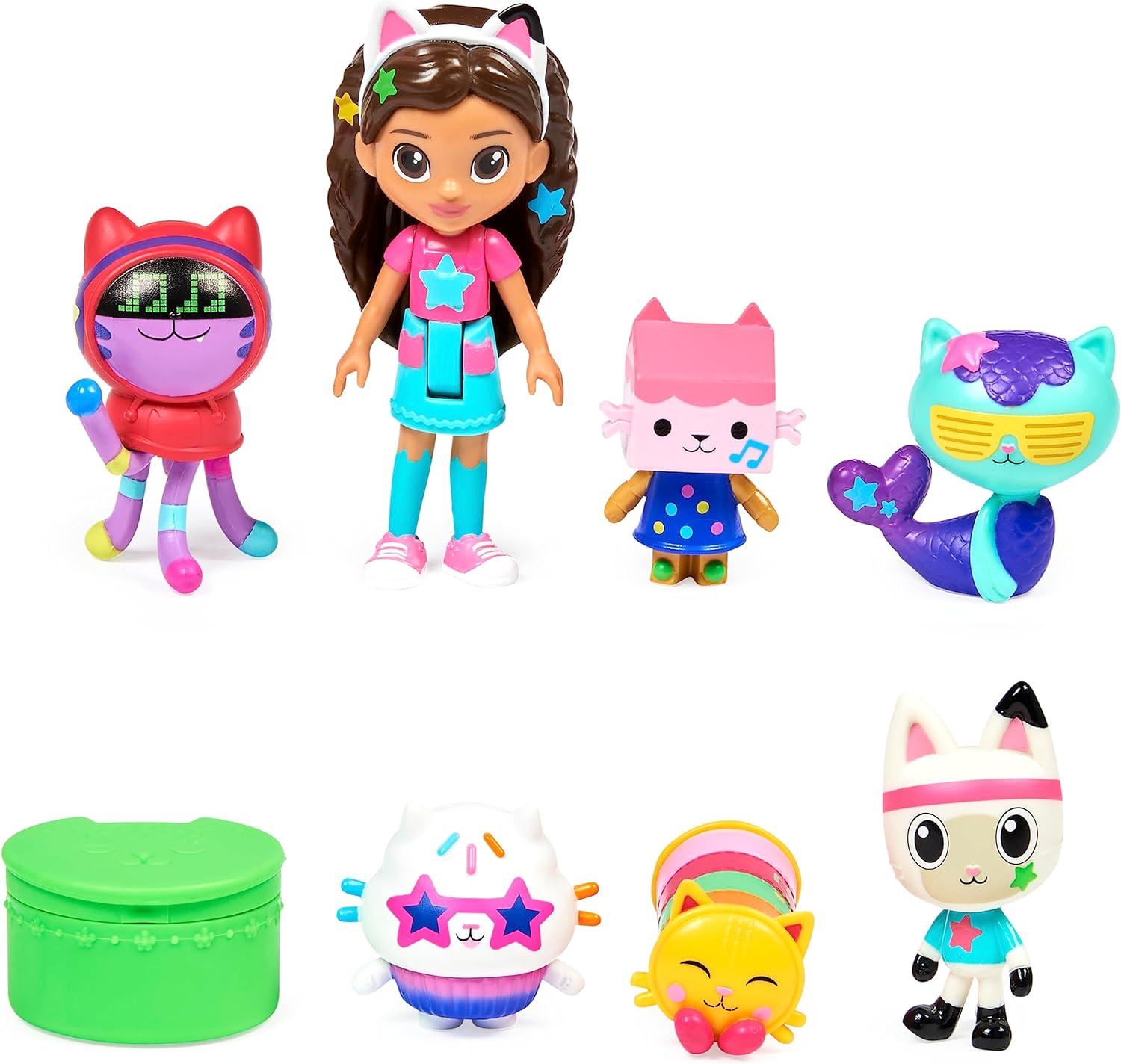 Gabbys Dollhouse, Dance Party Theme Figure Set with a Gabby Doll, 6 Cat Toy Figures and Accessory Kids Toys for Ages 3 and up!