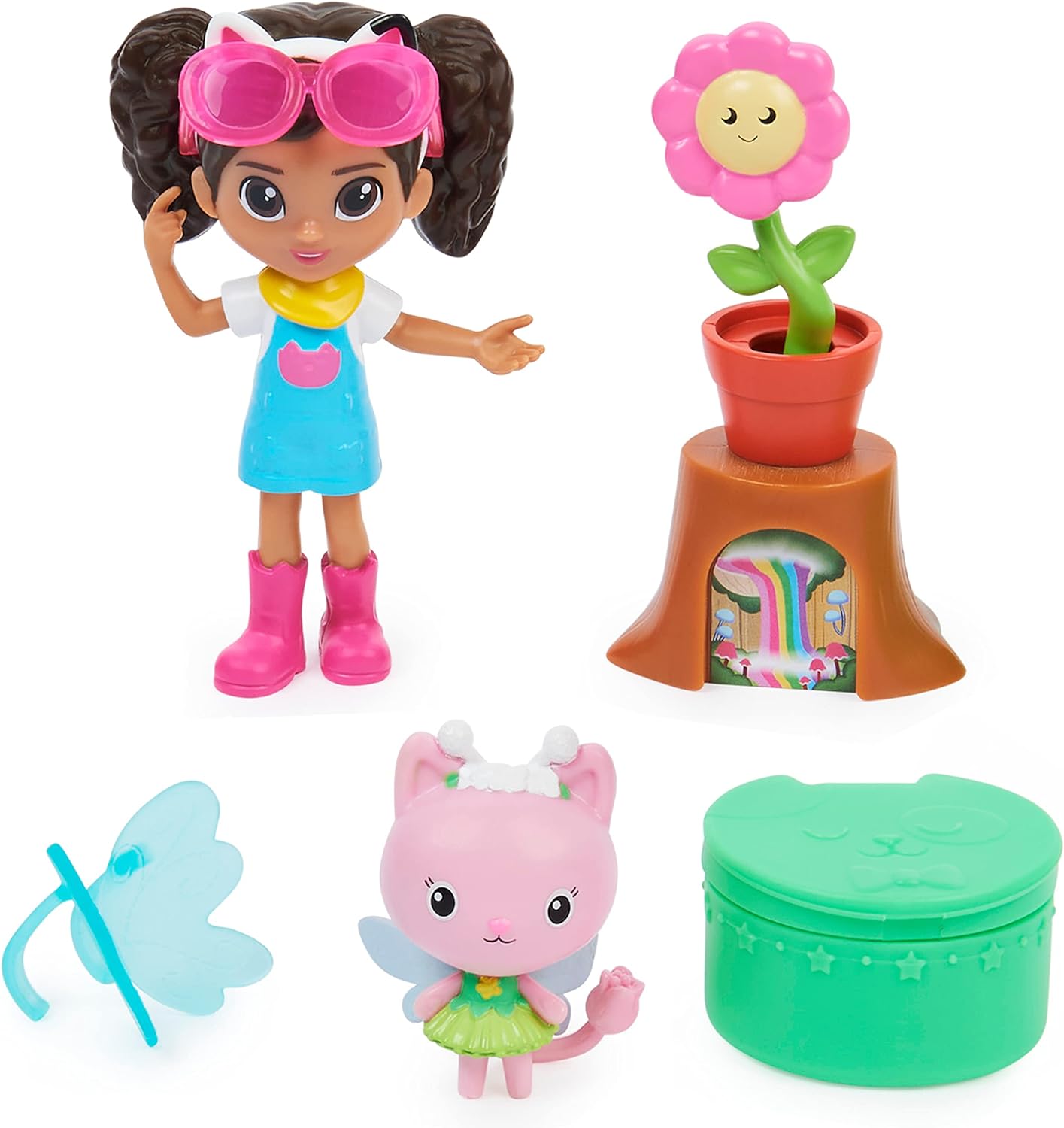 Gabbys Dollhouse, Flower-rific Garden Set with 2 Toy Figures, 2 Accessories, Delivery and Furniture Piece, Kids Toys for Ages 3 and up