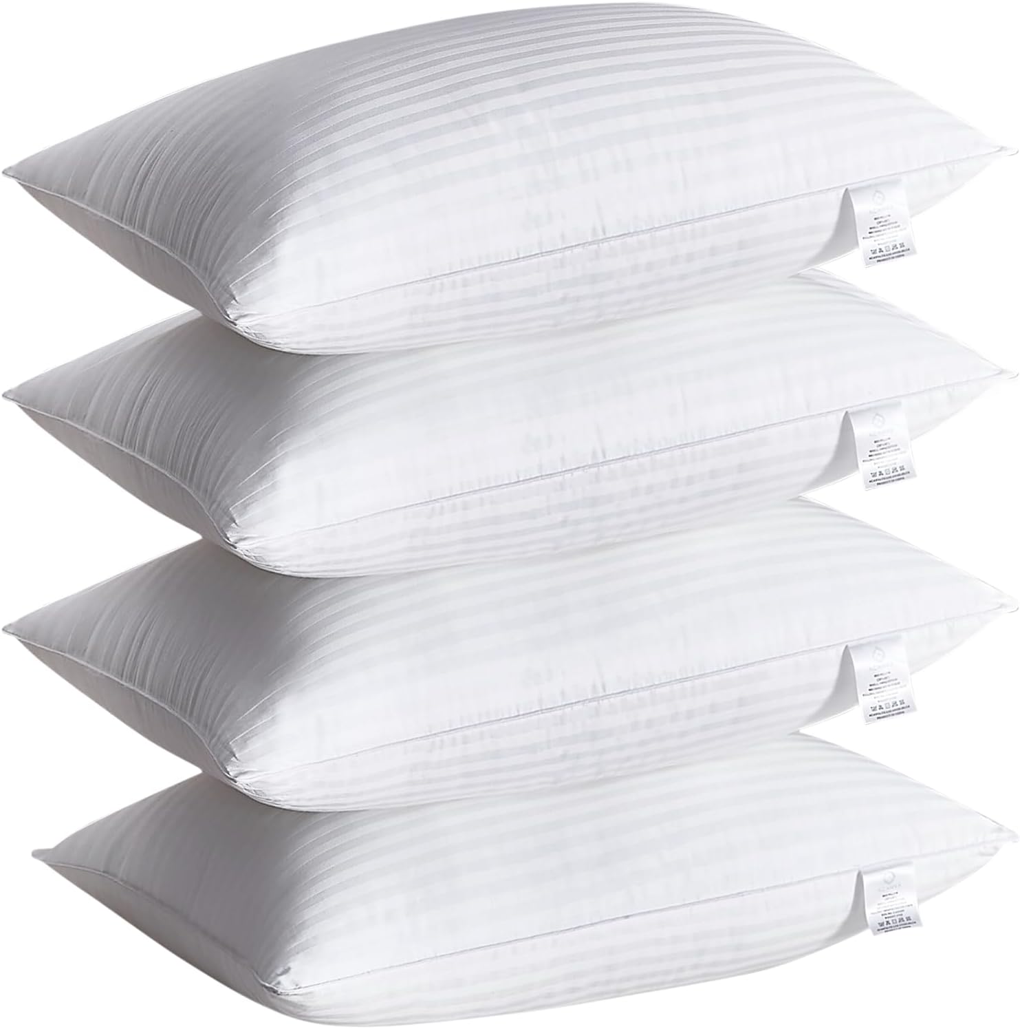 Acanva Bed Pillows for Sleeping 4 Pack, Premium Fluffy and Soft Down-Like Polyester Fiber Filled, Perfect for Back, Stomach & Side Sleepers, King (Pack of 4), White 4 Count