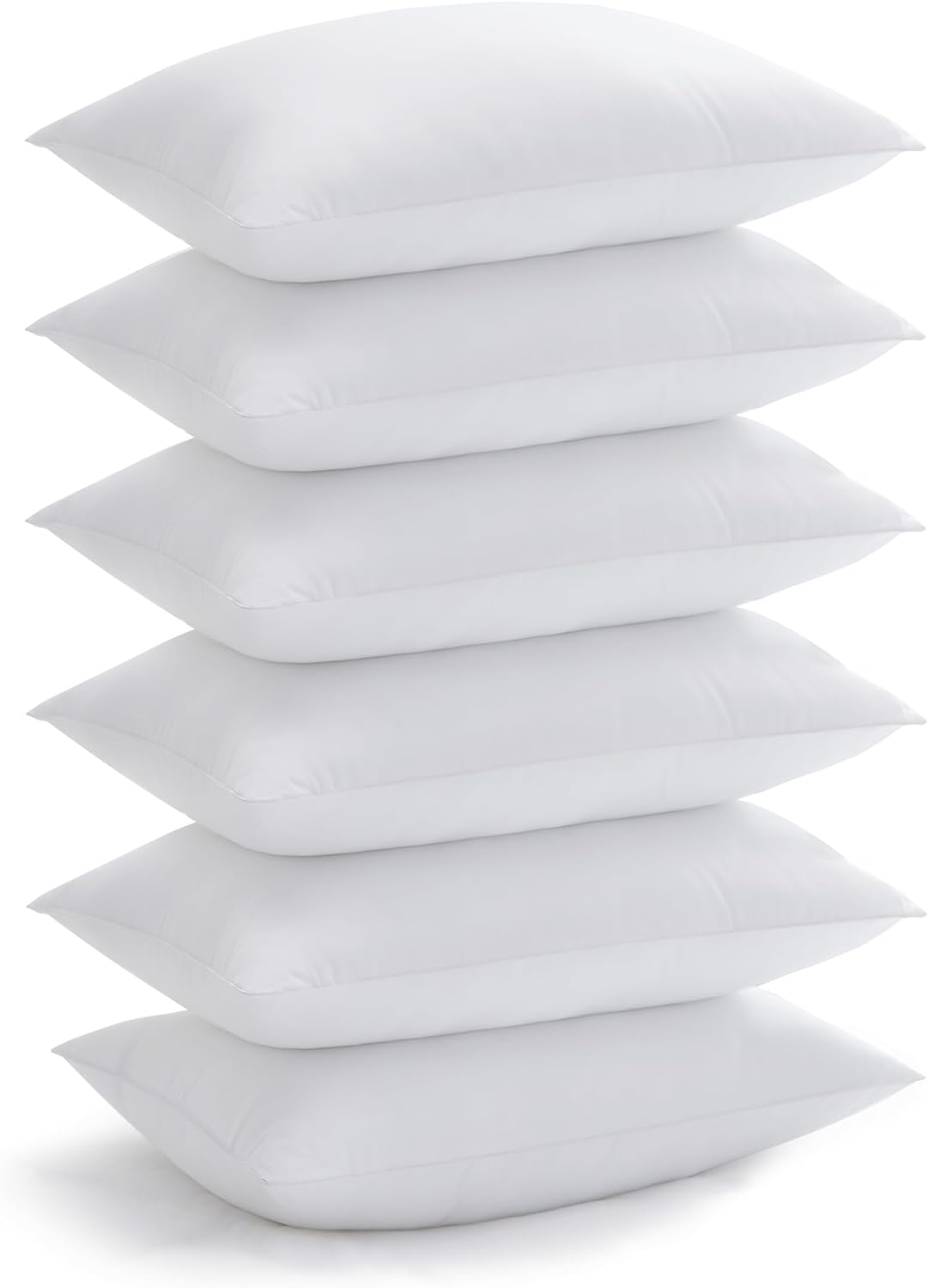 Acanva Cooling Bed Pillows Inserts for Sleeping Supportive 3D Microfiber Polyester Filling for Neck Pain Relief, King (Pack of 6), White 6 Count