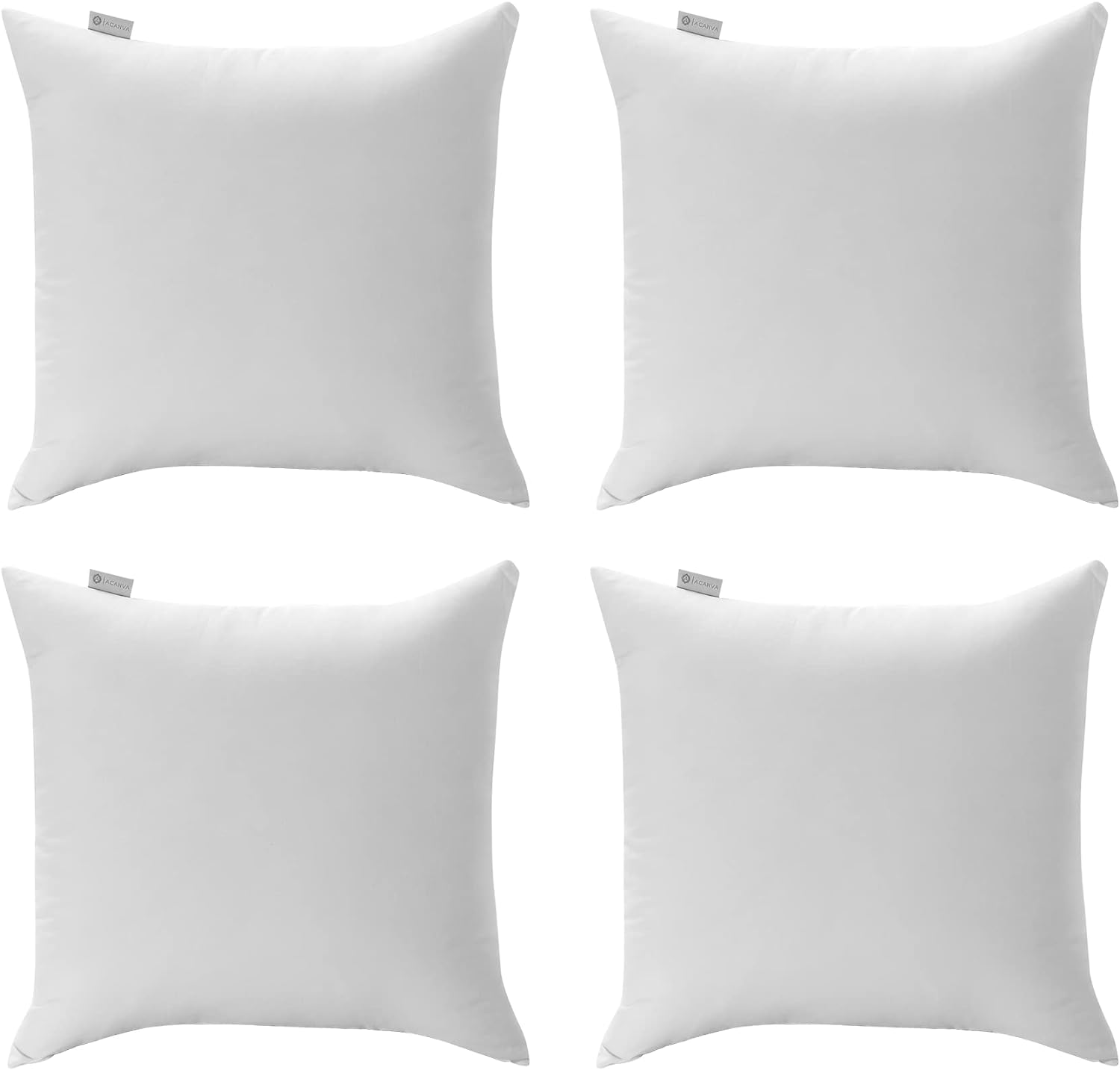 Acanva Throw Pillow Inserts for Bed Couch Sofa, Ultra Soft Polyester Filling for Decorative Cushion Square Sham Form, 28x28-4 Pack, White 4 Count