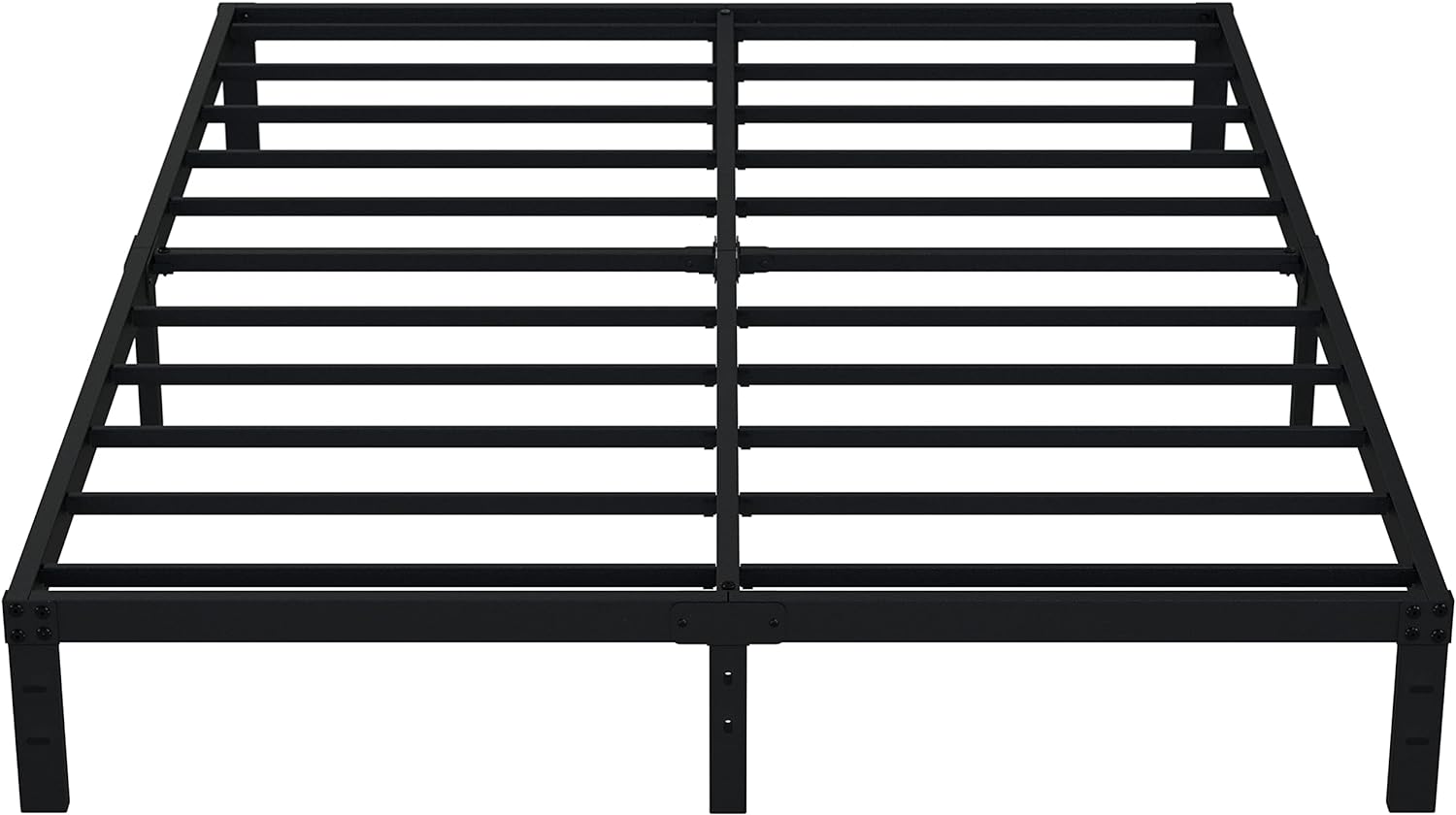 EMODA 10 Inch California King Bed Frames Heavy Duty Metal Cal King Platform with Steel Slats Support, No Box Spring Needed, Noise Free, Black