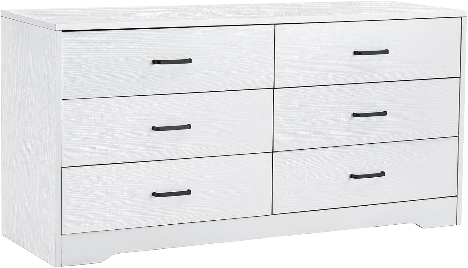 CuisinSmart 6 Drawer Dresser for Bedroom,Wooden Wide Chest of 6 Drawers, Modern Storage Chest Organizer with Metal Handles for Living Room Bedroom Hallway Entryway Nursery