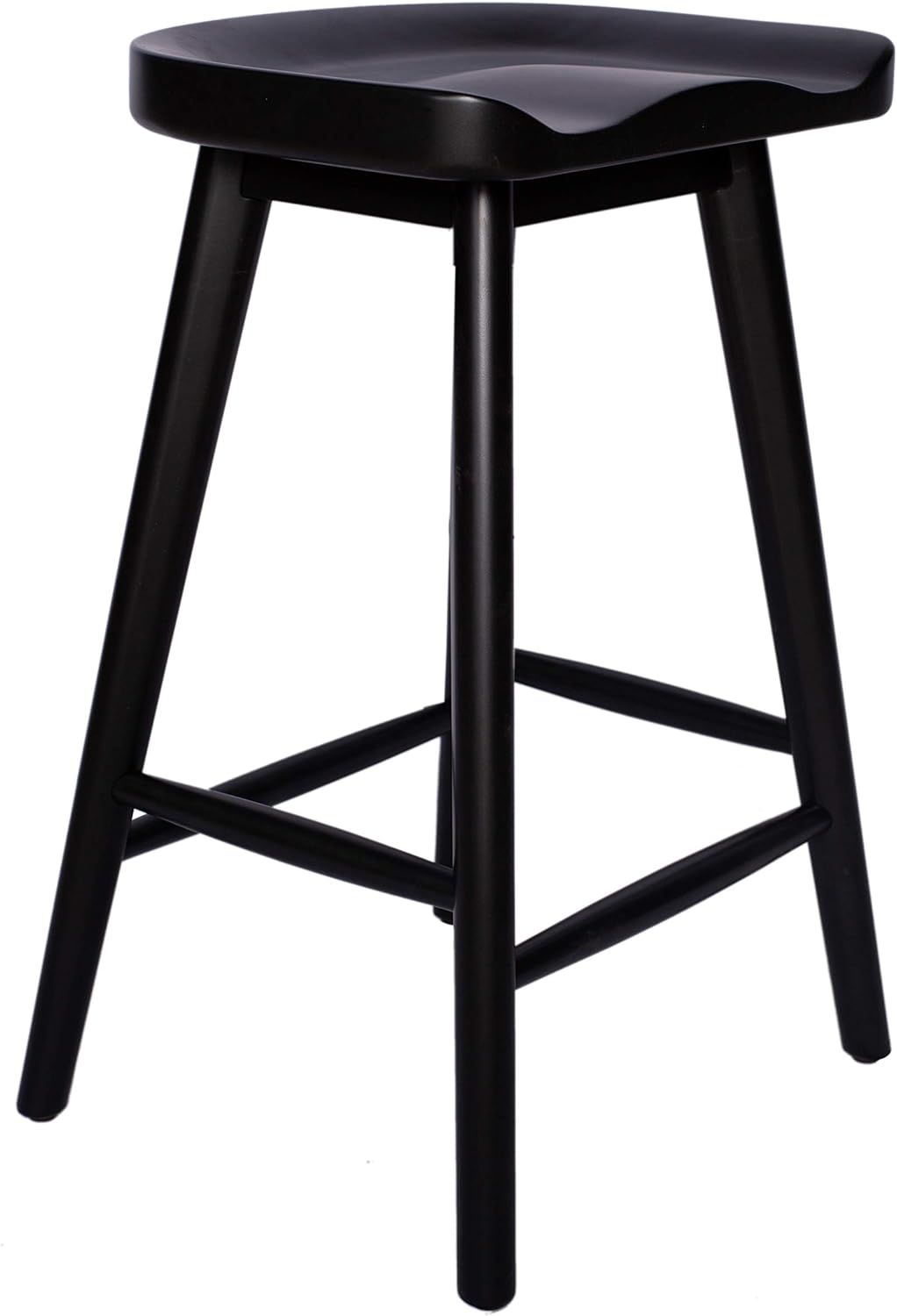 Amazon Brand - Rivet Modern Kitchen Height Bar Counter Stool, Birch Wood, Black, 24H