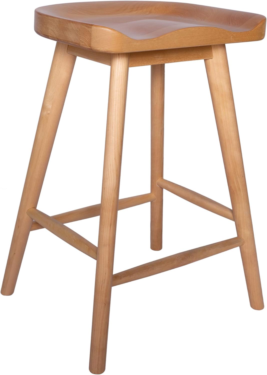 Amazon Brand - Rivet Kitchen Height Bar Counter Stool, Birch, Natural Finish, 24H