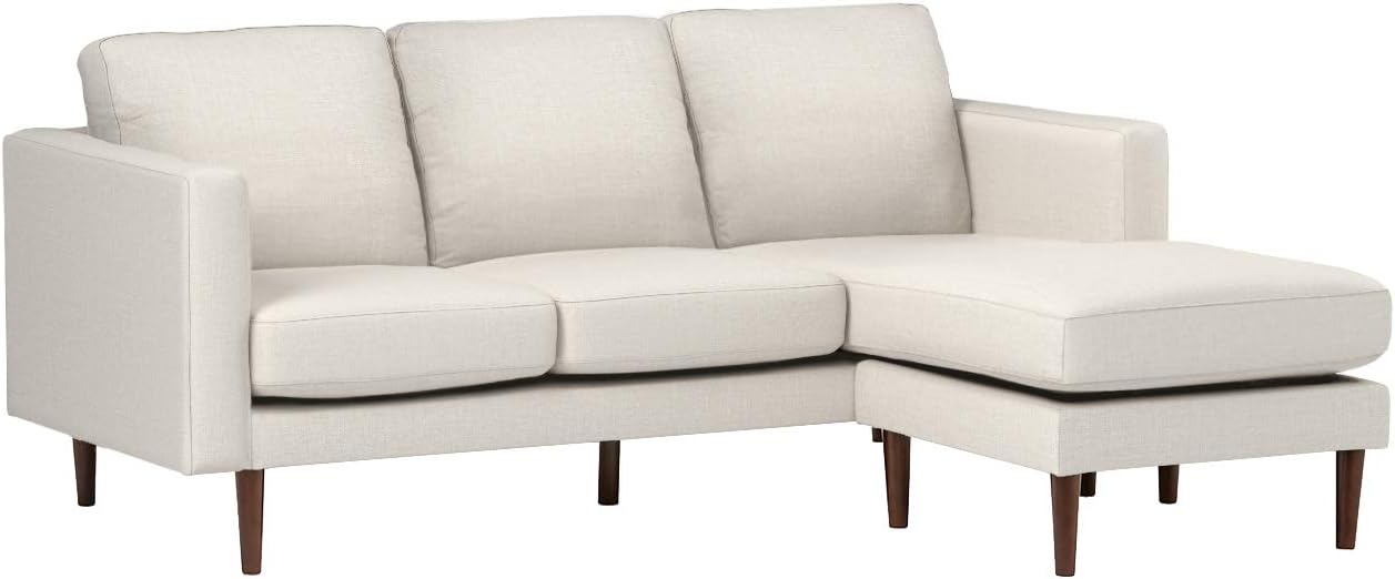 Amazon Brand  Rivet Revolve Modern Upholstered Sofa with Reversible Sectional Chaise, 80W, Linen