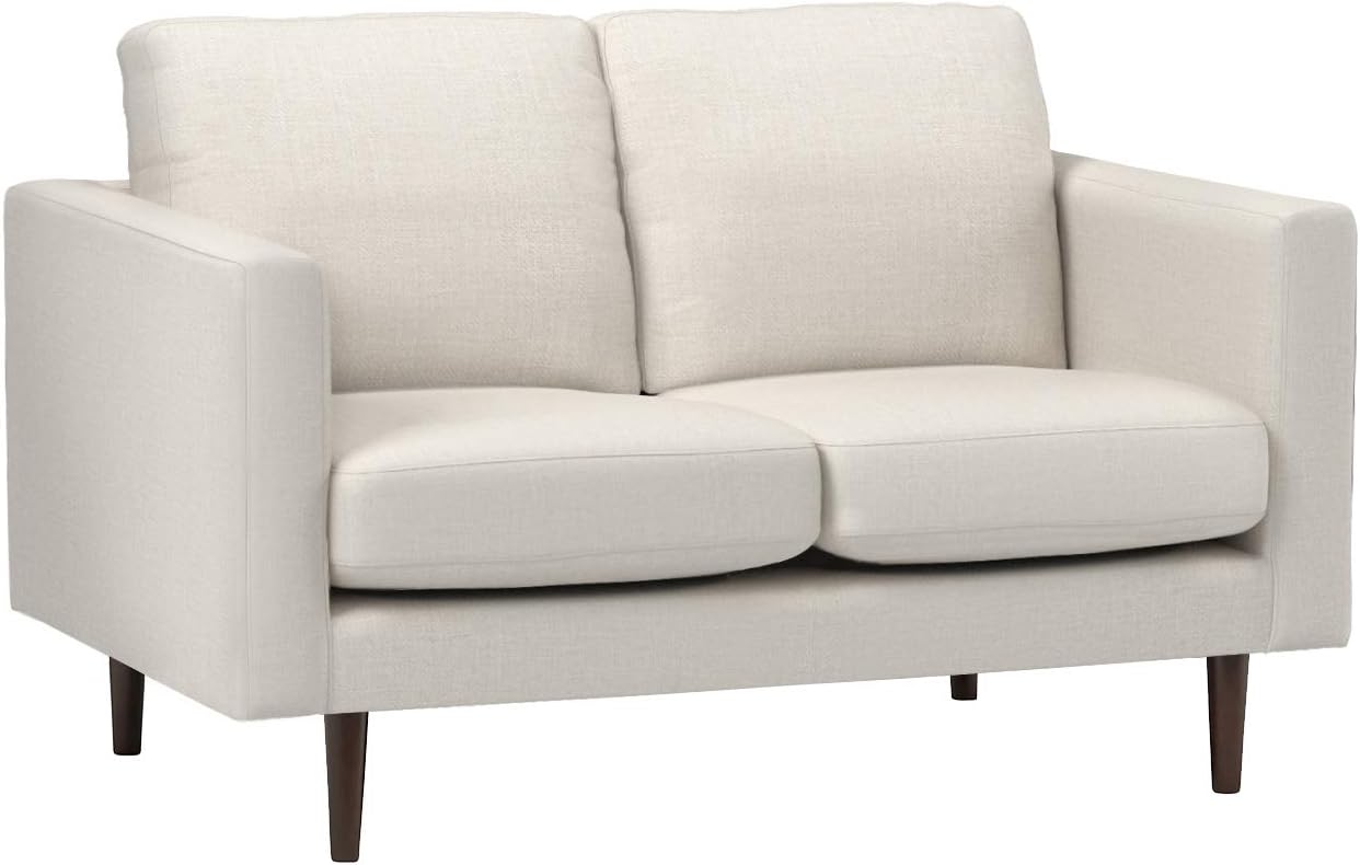 Amazon Brand - Rivet Revolve Modern Upholstered Loveseat Sofa, 56W, Linen