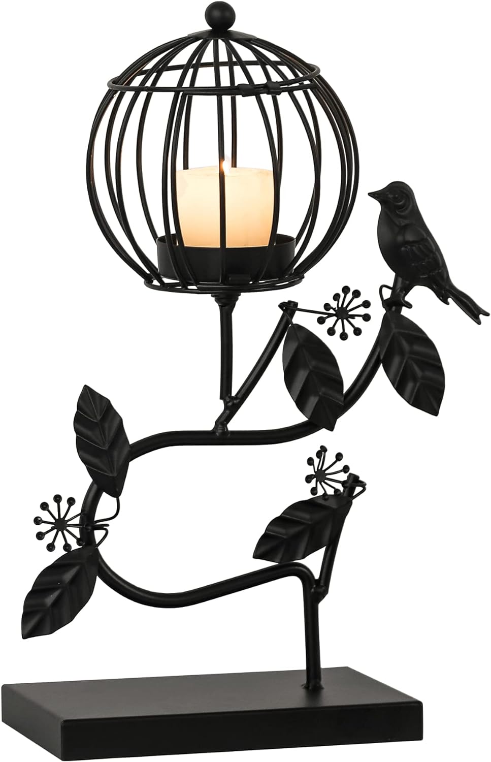 Adeco Decorative Table Candle Lanterns Iron Candle Holder Outdoor Lanterns Rustic Home Decor for Garden, Patio