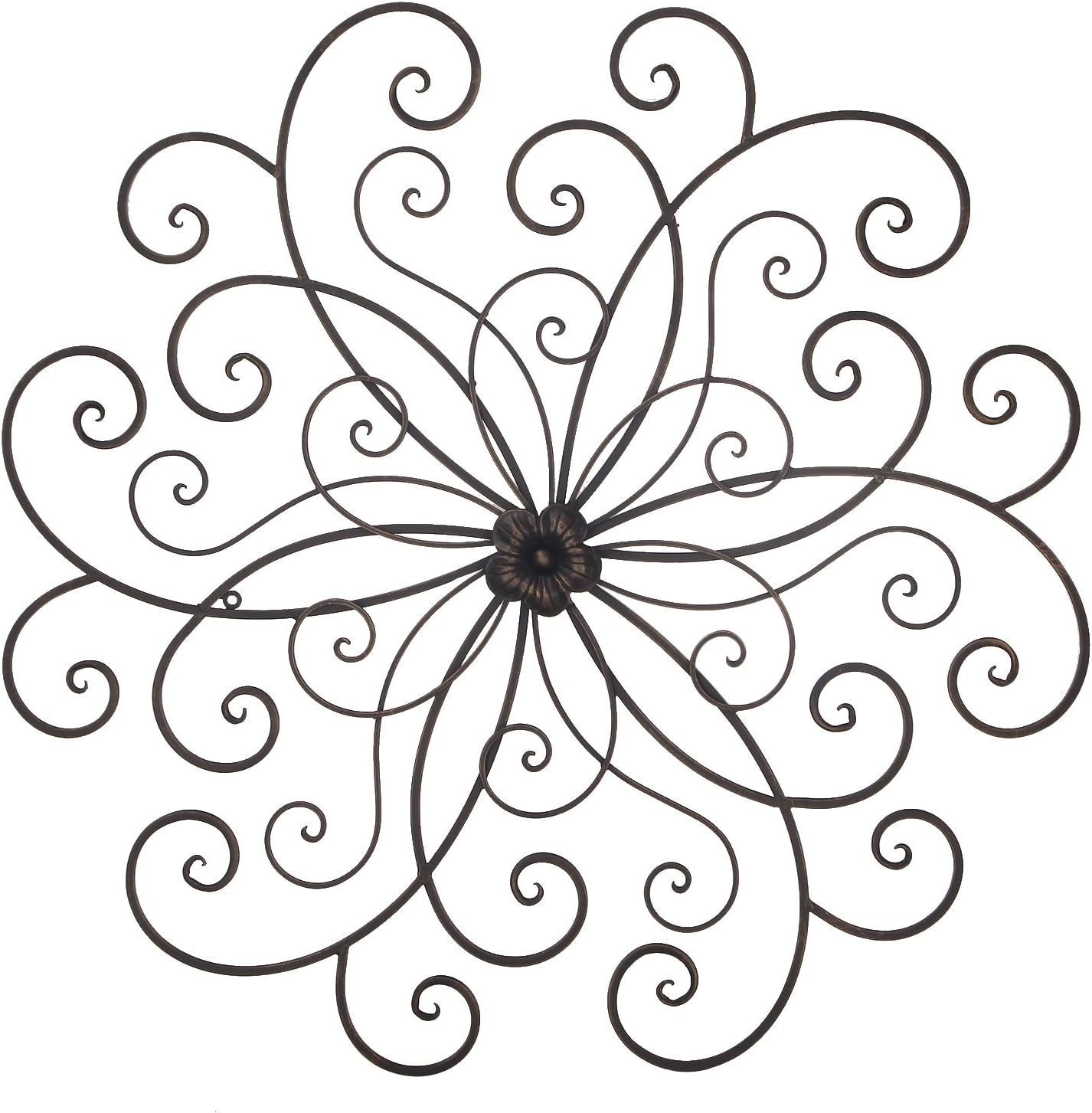 Adeco DN0014 Bronze Flower Urban Design Metal Wall Decor for Nature Home Art Decoration & Kitchen Gifts