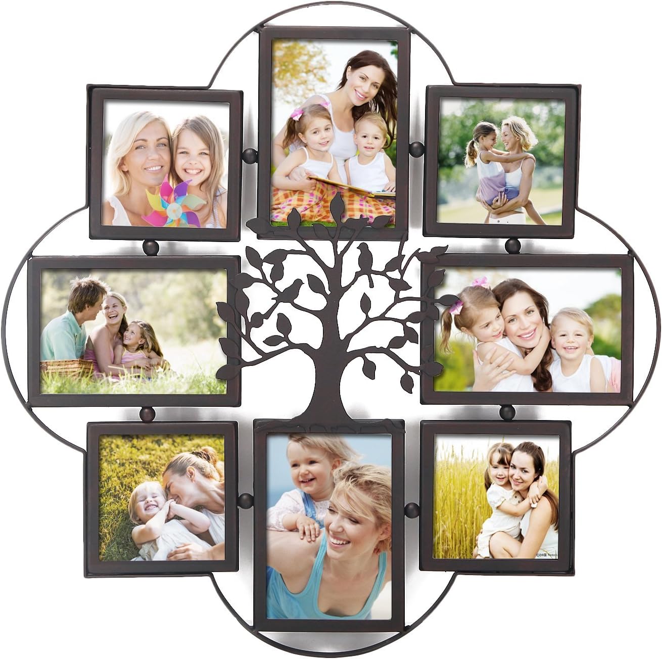 Adeco PF0629 -Opening Decorative Iron Metal Wall Hanging Collage Picture Photo Frame, Black