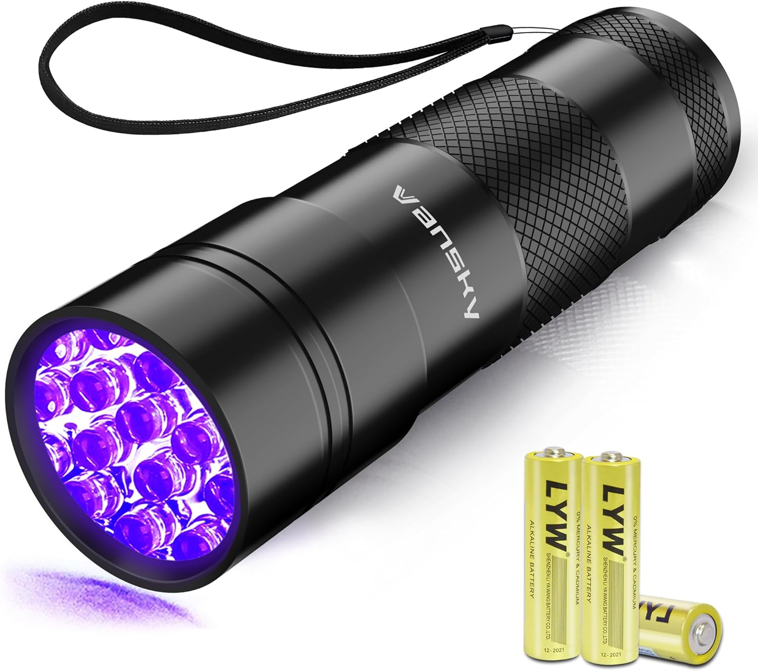 Black Light UV Flashlight,Vansky Blacklight 12 LED Urine Detector For Dog/Cat/Pet Urine & Dry Stains and Bed Bug On Carpets/Rugs/Floor,Matching with Pet Odor Eliminator