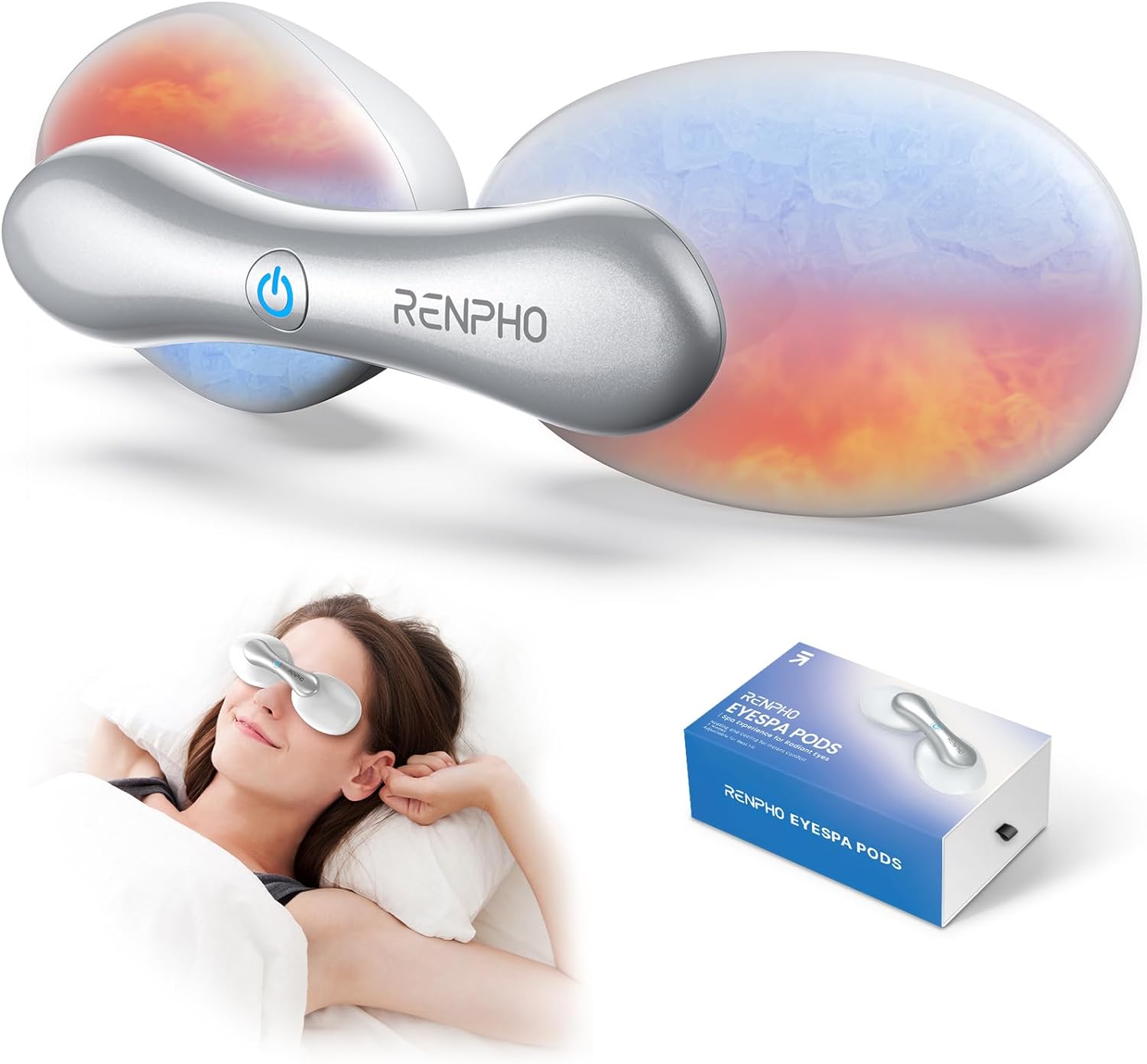 RENPHO Eye Spa Pods-Latest Heating & Cooling Eye Care Device for Eye Beauty, Heated Eye Mask for Relax Eye, Reduce Puffiness, Relieve Eye Strain, Hot&Cold Mask, Women/Men Birthday Gifts