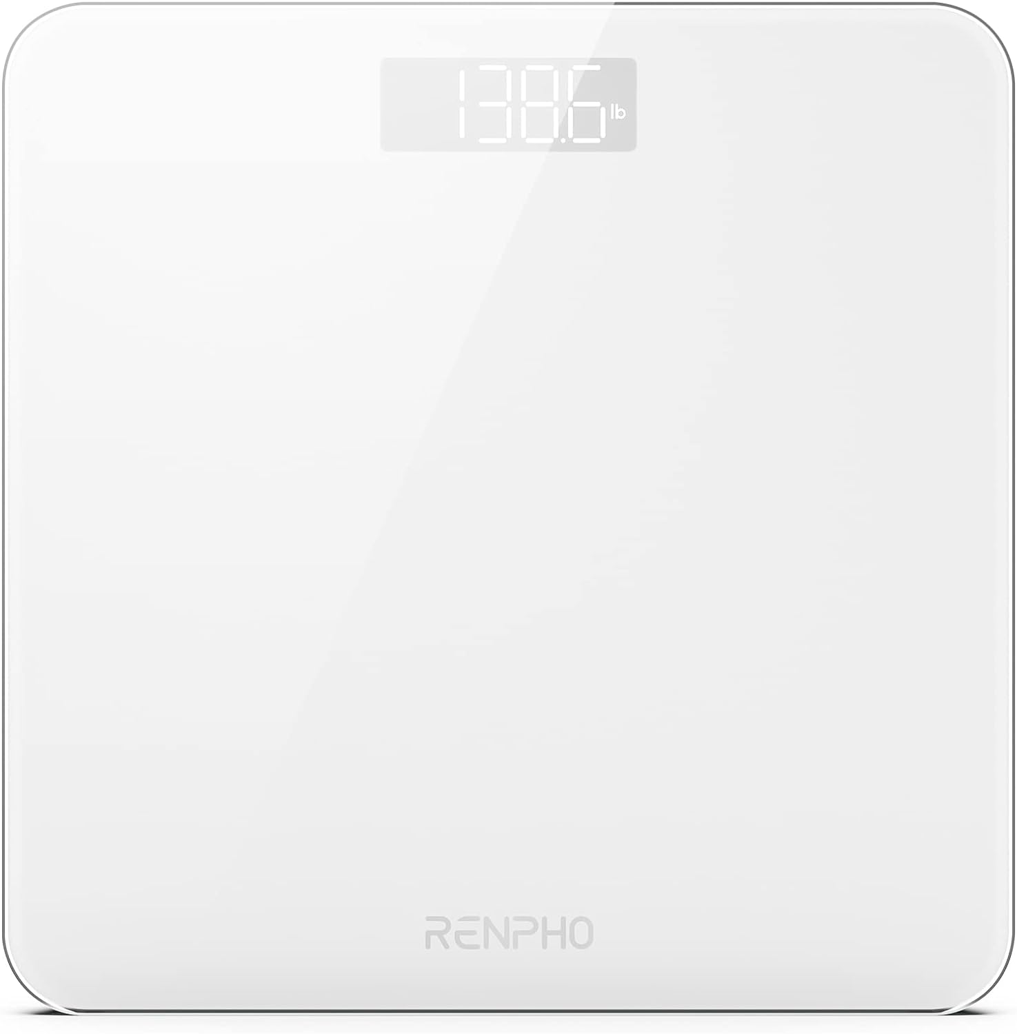 RENPHO Digital Bathroom Scale, Highly Accurate Core 1S Body Weight Scale with Lighted LED Display, Round Corner Design(11/280mm, White)