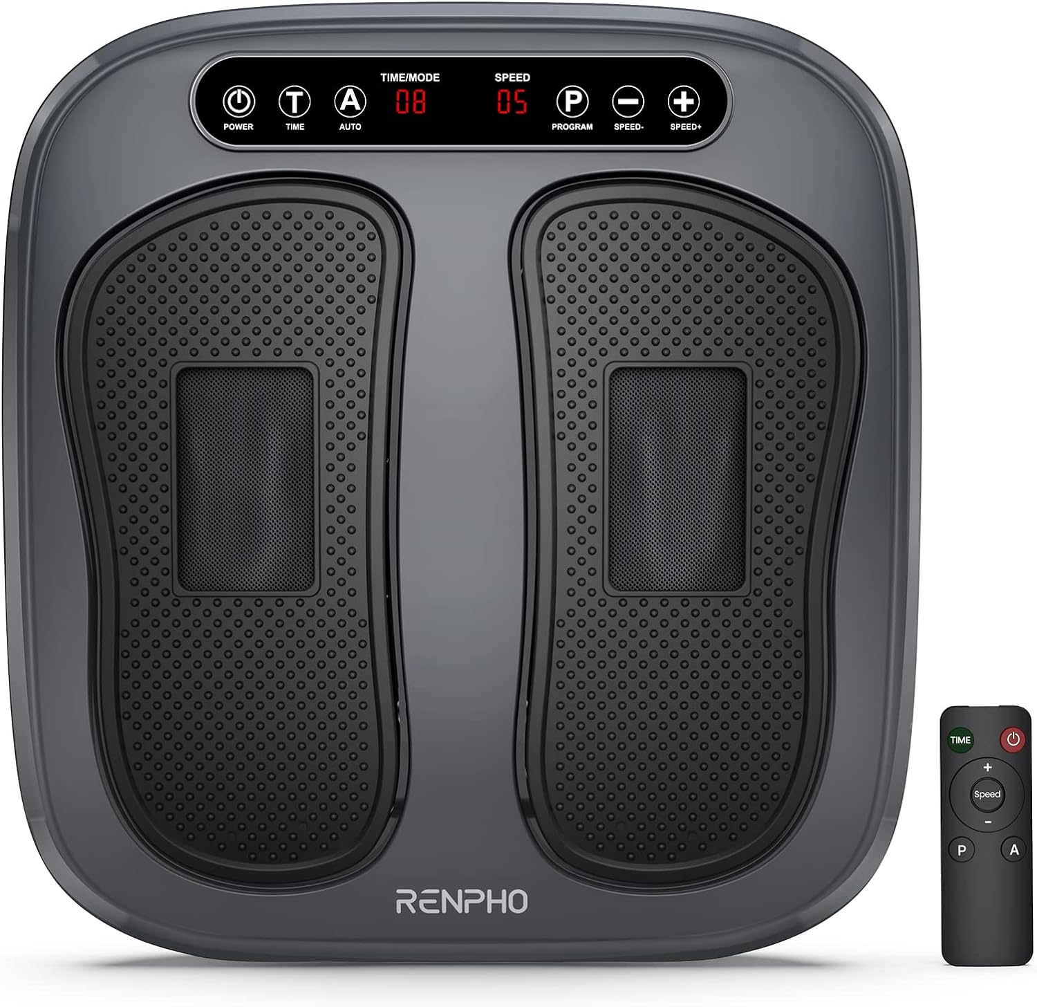 RENPHO Vibrating Foot Massager for Pain and Circulation, Electric Shiatsu Foot Massager with Remote, 2 Programs, 3 Auto Modes, Relax Foot Calf Leg for Home Office