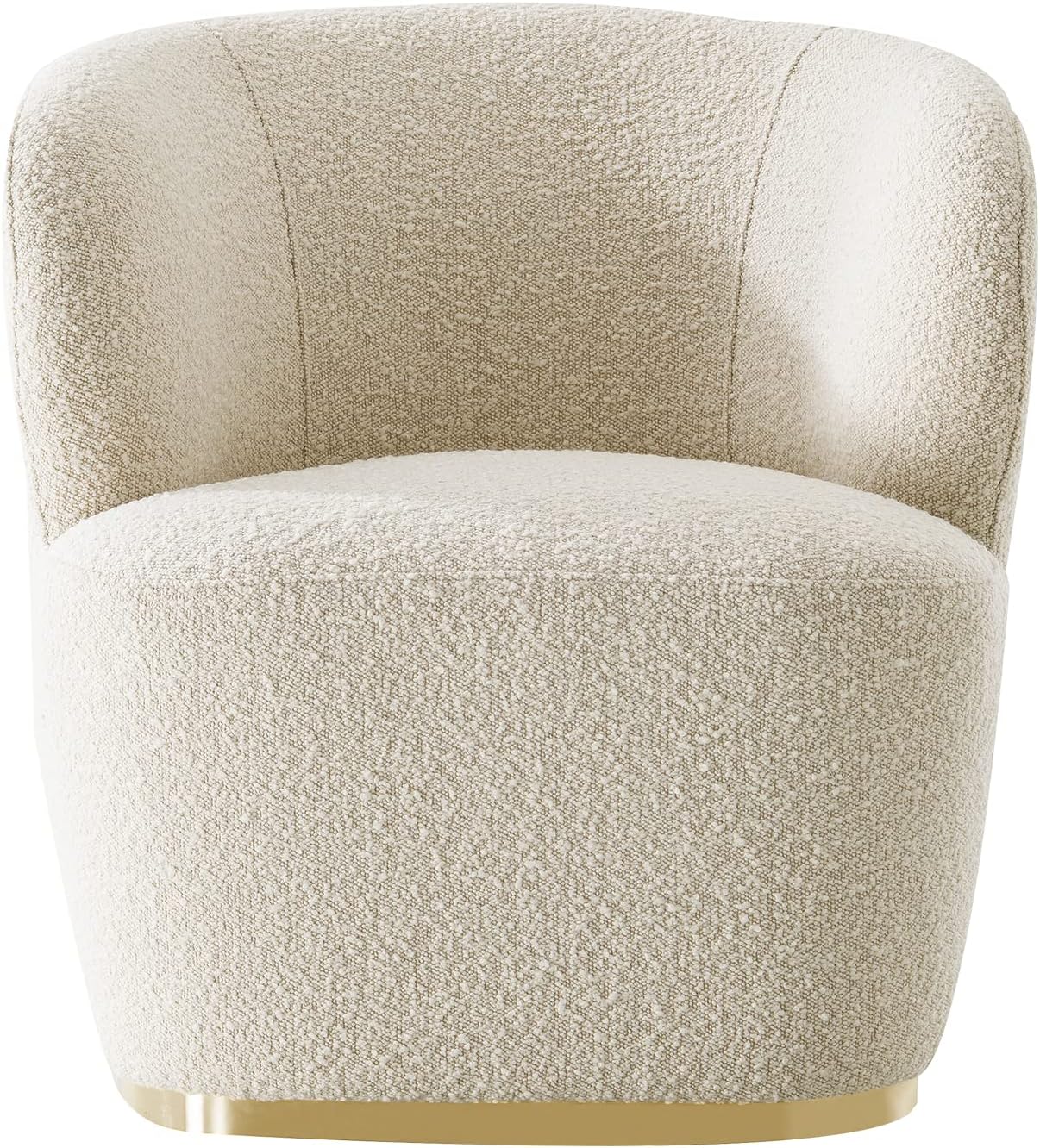 Acanva Modern Wool-Like Fabric Accent Chair, Armless Elegant Design Small Single Sofa with Metal Base for Living Room Bedroom, White