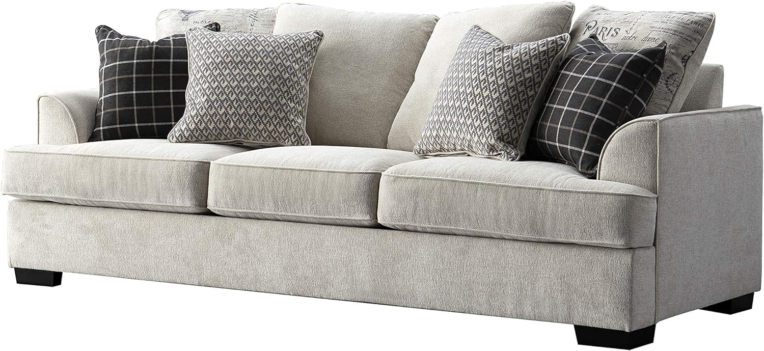 Acanva Luxury Contemporary Chenille Living Room Sofa, Couch, Cream