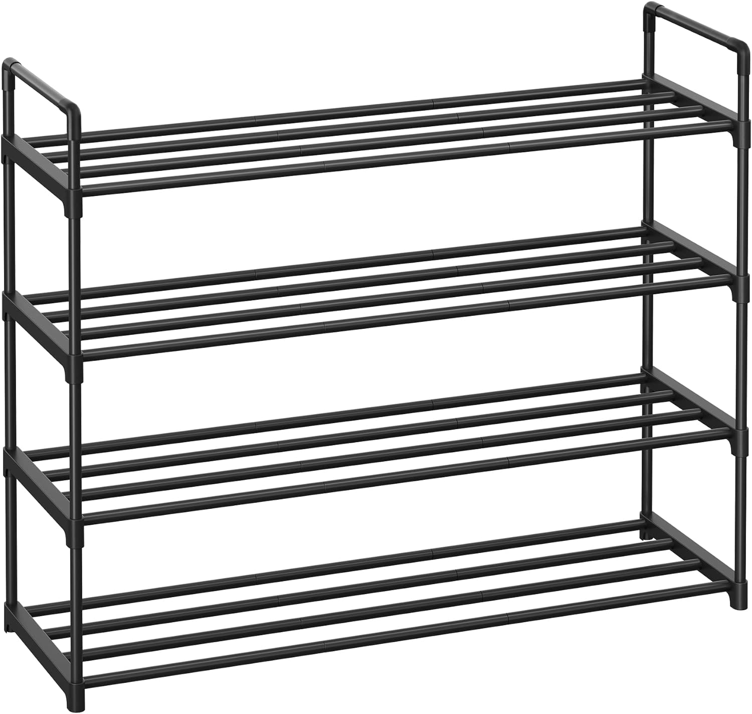 SONGMICS Shoe Rack, 4 Tier Shoe Organizer, Metal Shoe Storage Shelf for 20 Pairs of Shoes, Easy to Assemble, Entryway, Black ULSA14BK