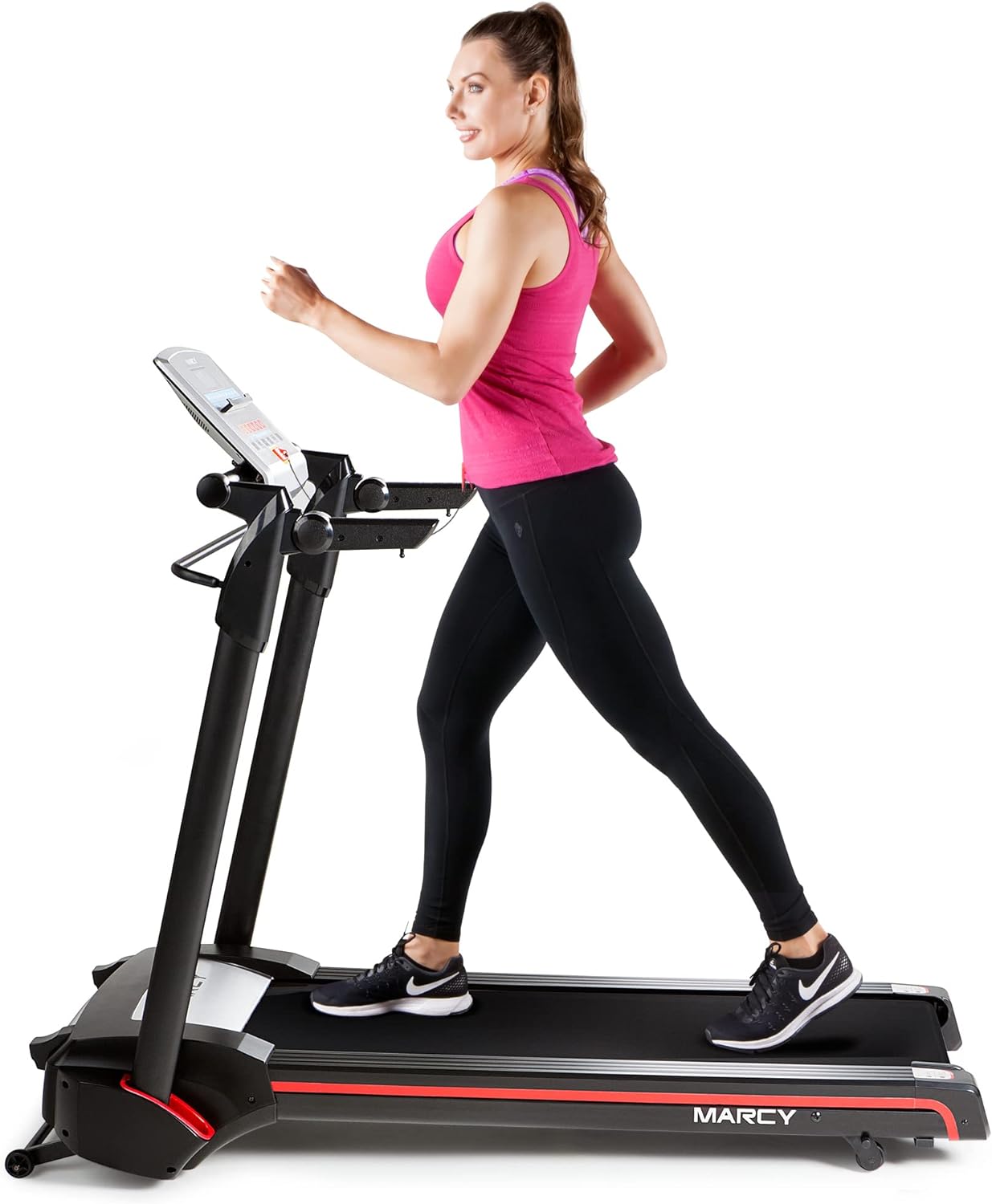 Marcy Easy Folding Motorized Treadmill/Pre Assembled Electric Running Machine JX-651BW black 30.00 x 66.00 x 126.00