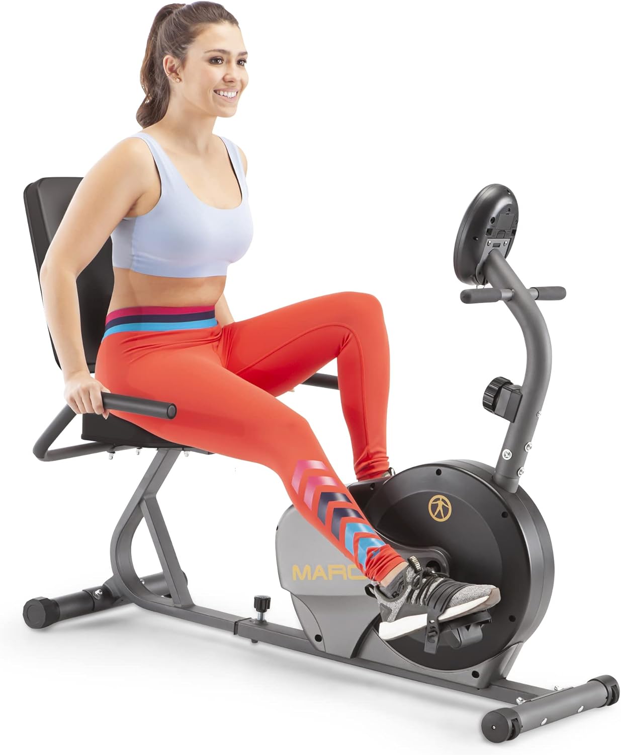 Marcy Magnetic Recumbent Bike with Adjustable Resistance and Transport Wheels NS-716R, 11.00 x 22.00 x 31.00