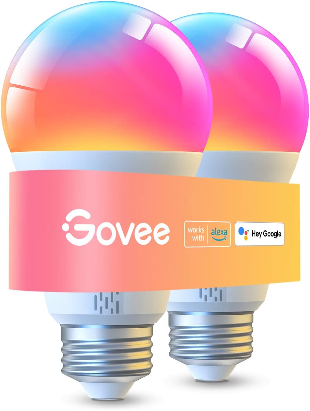 Govee Smart A19 LED Light Bulbs, 1000LM RGBWW Dimmable, Wi-Fi & Bluetooth Color Changing Light Bulbs, Works with Alexa & Google Assistant No Hub Required, 75W Equivalent Smart Bulbs, 2 Pack