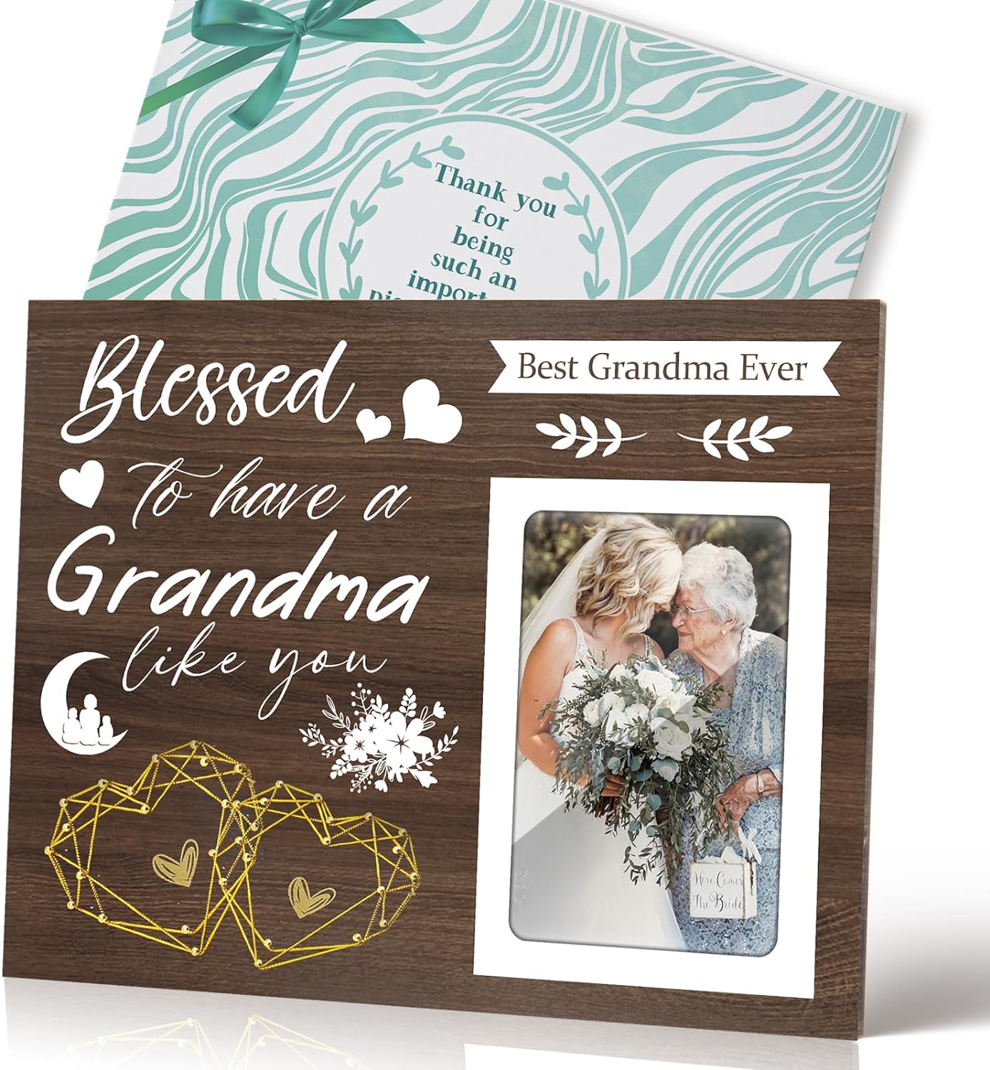 ZCPTZ Grandma Gifts Picture Frame Best Grandma Birthday Gift Ideas,Grandma Christmas Gifts from Grandchildren for New Year Valentine' Day Mother' Day - 4x6 Inches Photo