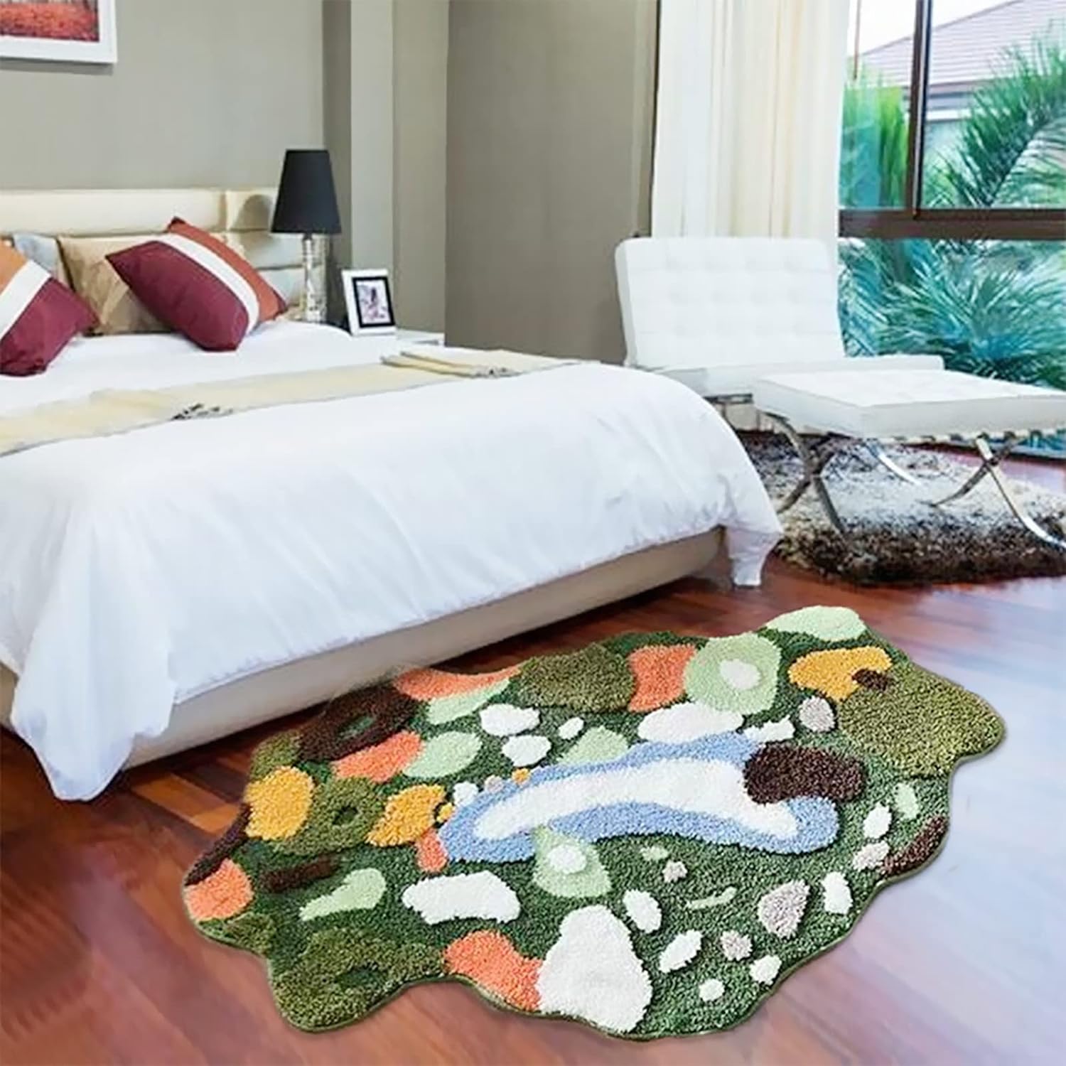 UKELER Cute Moss Rug for Living Room Colorful Moss Home Decor Non Slip Washable Area Rugs for Bedroom Bathroom Laundry Room Playroom