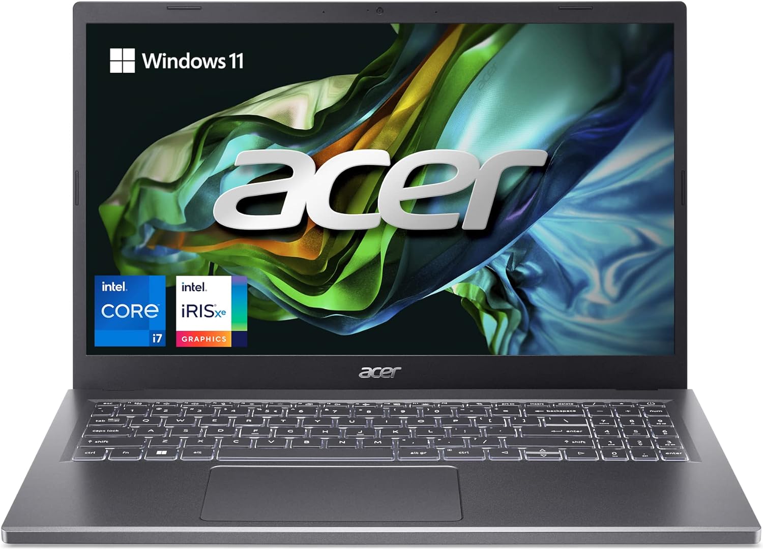 Acer Aspire 5 15 Slim Laptop | 15.6 FHD (1920 x 1080) IPS |Core i7-1355U | Intel Iris Xe Graphics | 16GB LPDDR5 | 512GB Gen 4 SSD | Wi-Fi 6E | USB4/Thunderbolt 4 | Backlit KB | A515-58M-7570, Gray