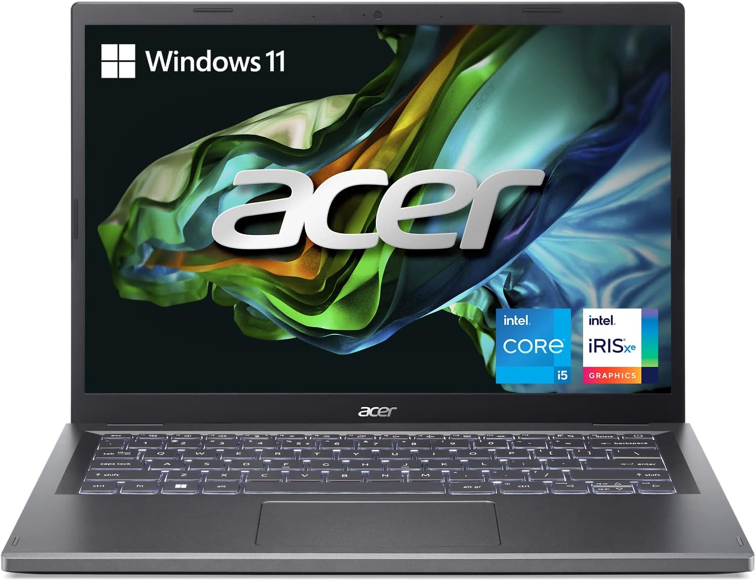 Acer Aspire 5 14 Slim Laptop | 14 WUXGA (1920 x 1200) IPS |Core i5-1335U | Intel Iris Xe Graphics | 8GB LPDDR5 | 512GB Gen 4 SSD | Wi-Fi 6E | USB4/Thunderbolt 4 | Backlit KB | A514-56M-576D, Gray