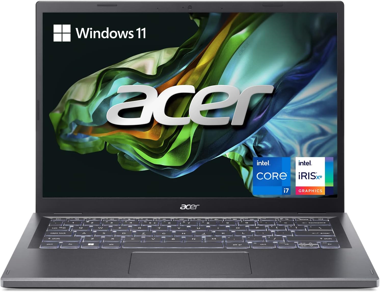 Acer Aspire 5 14 Slim Laptop | 14 WUXGA (1920 x 1200) IPS | Core i7-1355U | Intel Iris Xe Graphics | 16GB LPDDR5 | 512GB Gen 4 SSD | Wi-Fi 6E | USB4/Thunderbolt 4 | Backlit KB | A514-56M-71A9, Gray