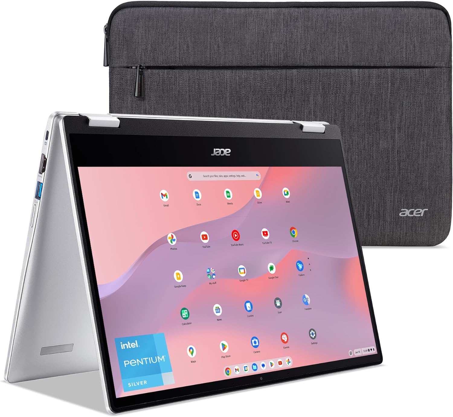 Acer Chromebook Spin 314 Convertible Laptop | Intel Pentium Silver N6000 | 14 HD Corning Gorilla Glass Touch Display | 8GB LPDDR4X | 128GB eMMC | Intel Wi-Fi 6 AX201 | Chrome OS | CP314-1H-P1Q5